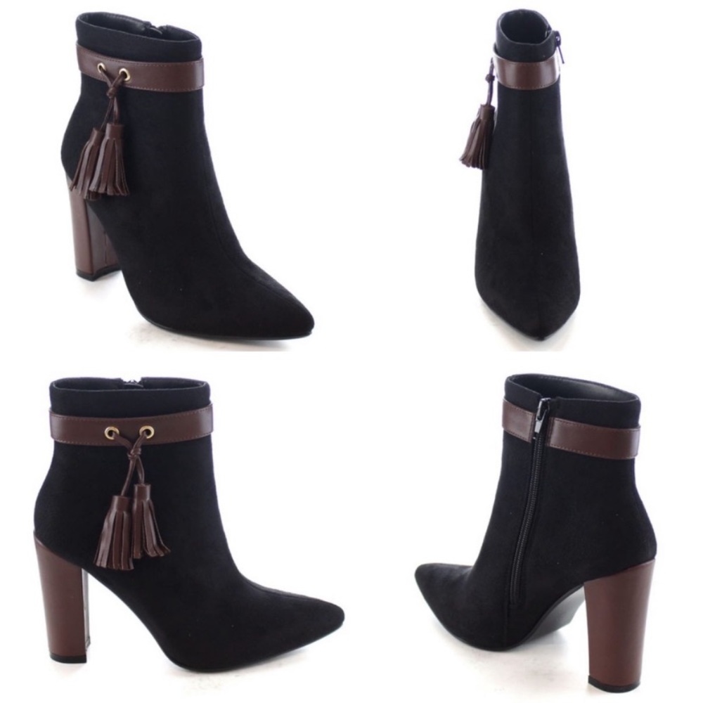Machi Cabala-2 High Heel Fringe Ankle Booties 7.5